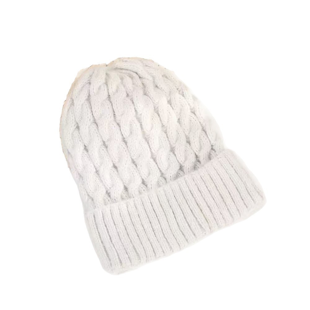 Oversized Polyester Cable Knit Beanie — view 2