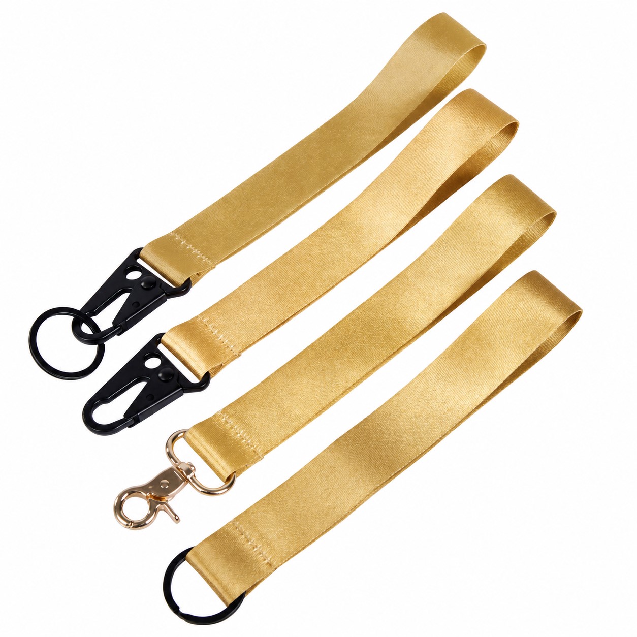 One-Inch Polyester Wrist Lanyard — Brass Gold