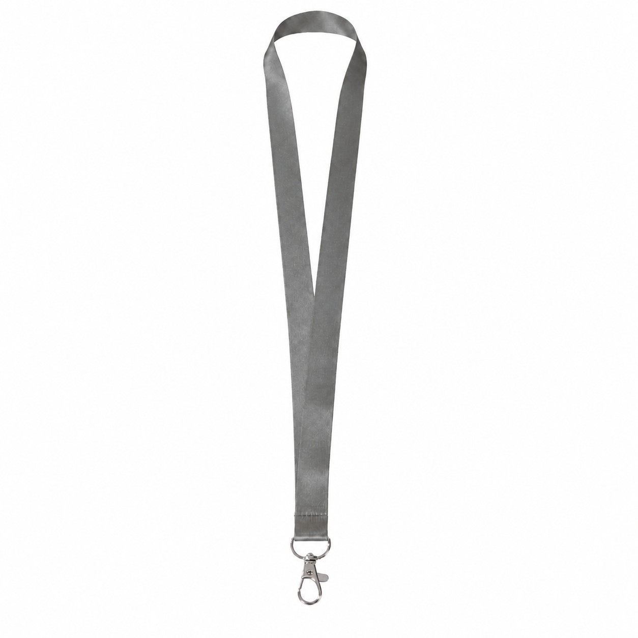 Polyester Lanyard With Attachment Options — Pewter Gray