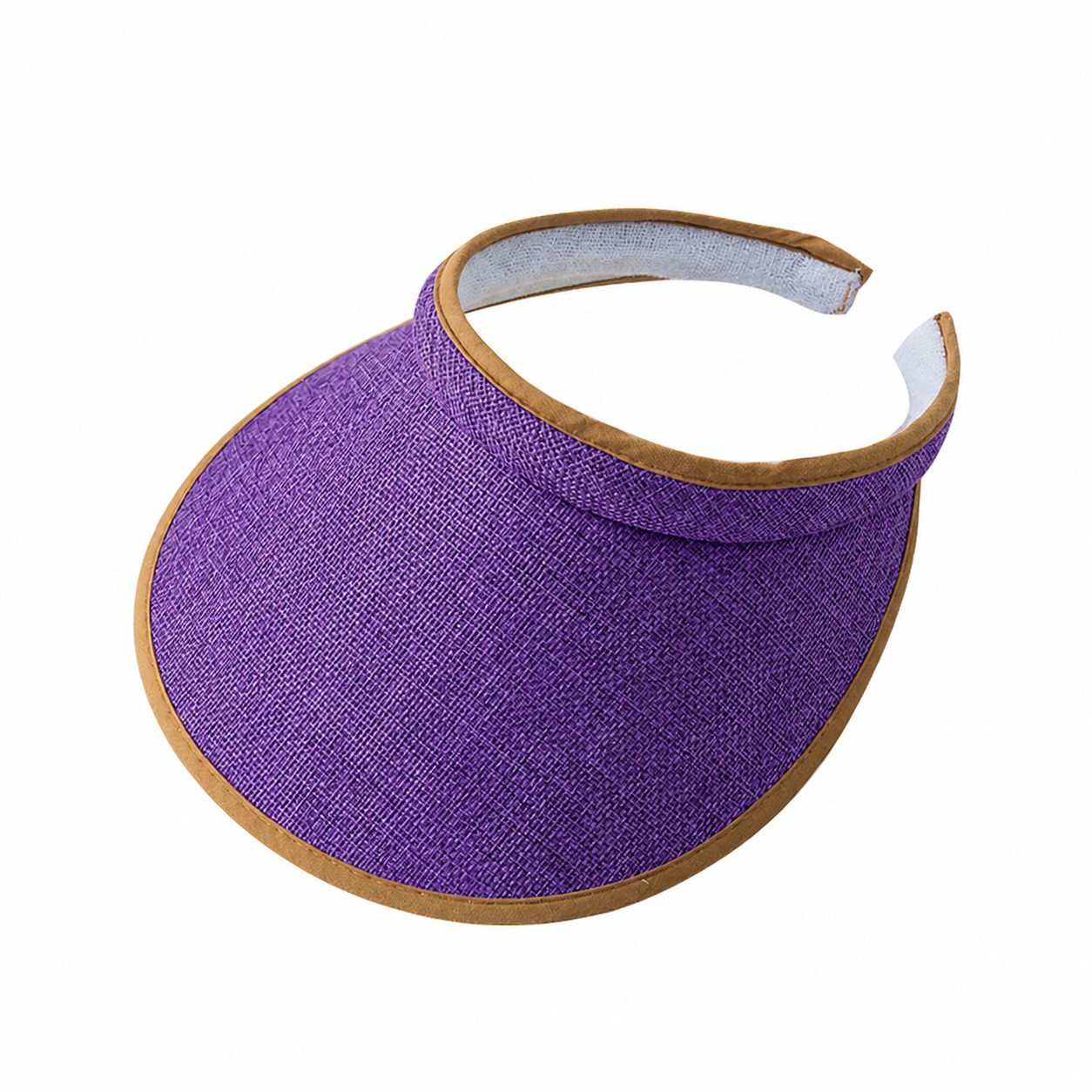 Polyester Straw Look Sun Visor — Purple