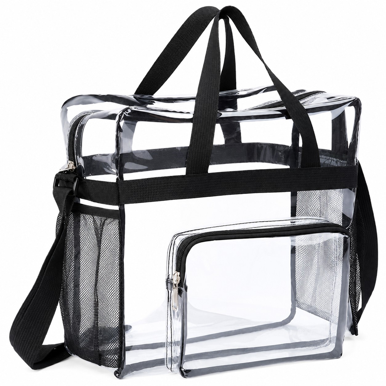 Clear PVC Crossbody Tote With Zipper — view 2