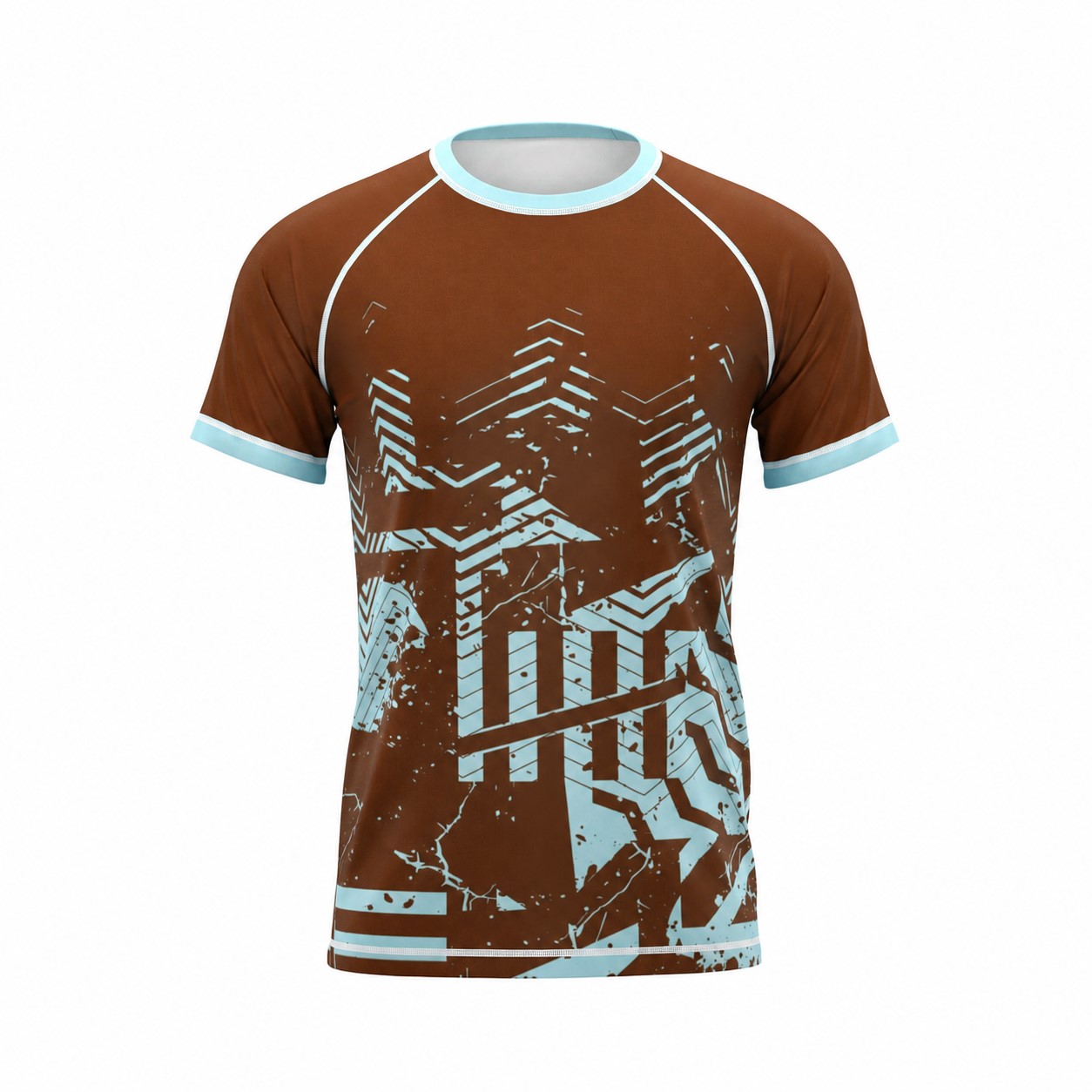 Raglan Performance T-Shirt With Flatlock Seams — Brown