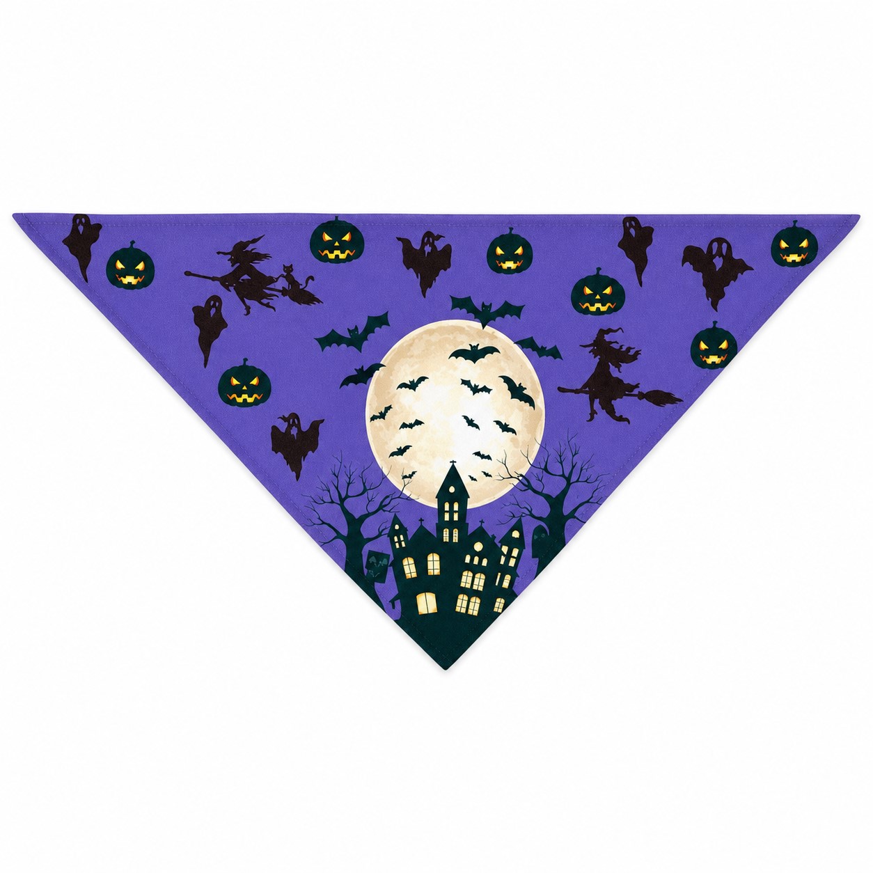 Halloween Cotton Triangle Pet Bandanna — view 2