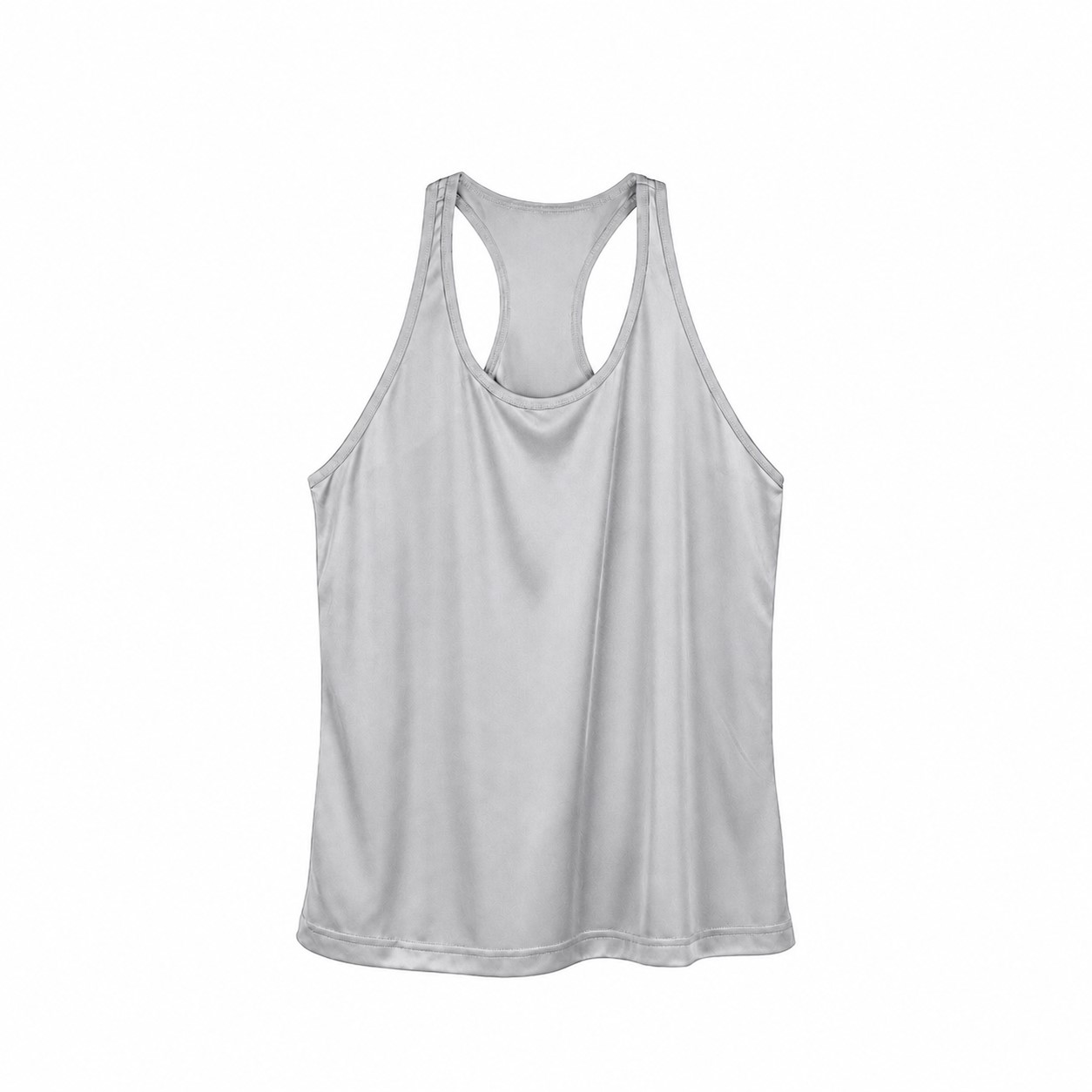 Ladies Racerback Polyester Performance Tank — Silver