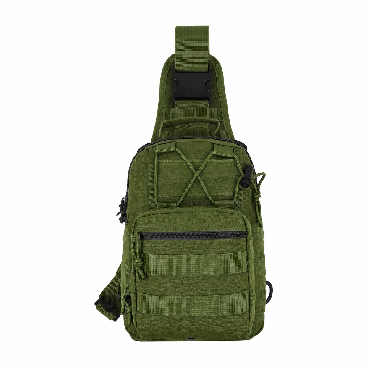 600D Polyester Crossbody Sling Bag — Green
