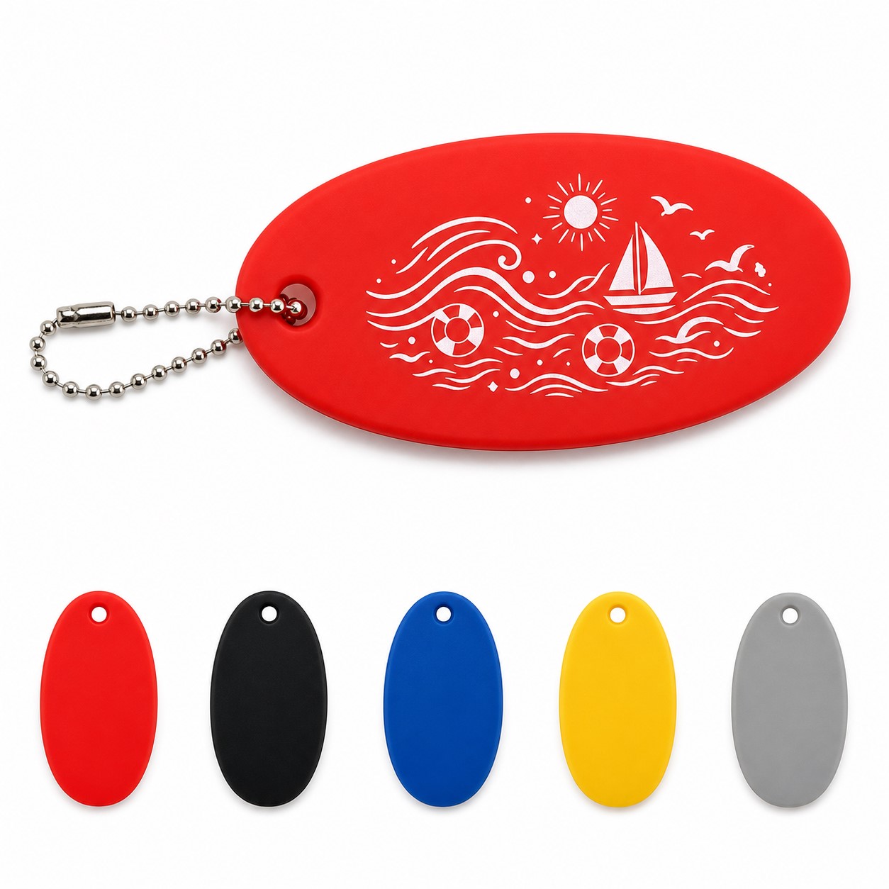 Oval PU Foam Floating Keychain