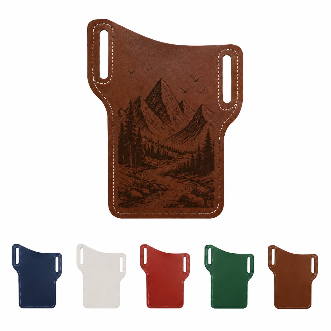Stitched PU Phone Belt Wallet