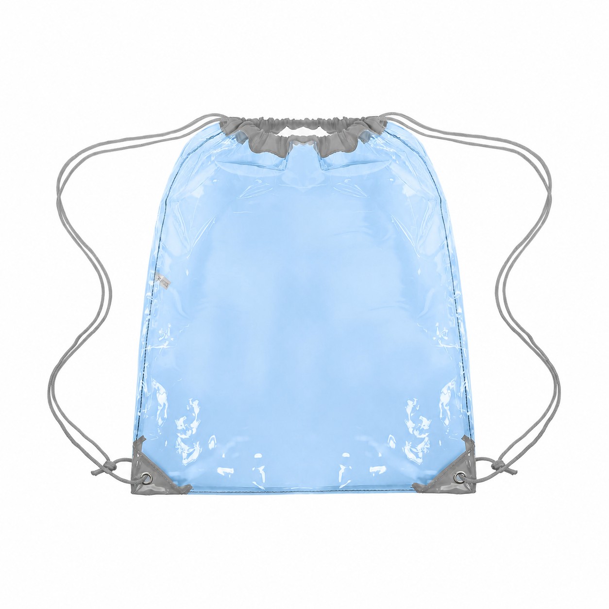 Clear PVC Drawstring Bag — Baby Blue