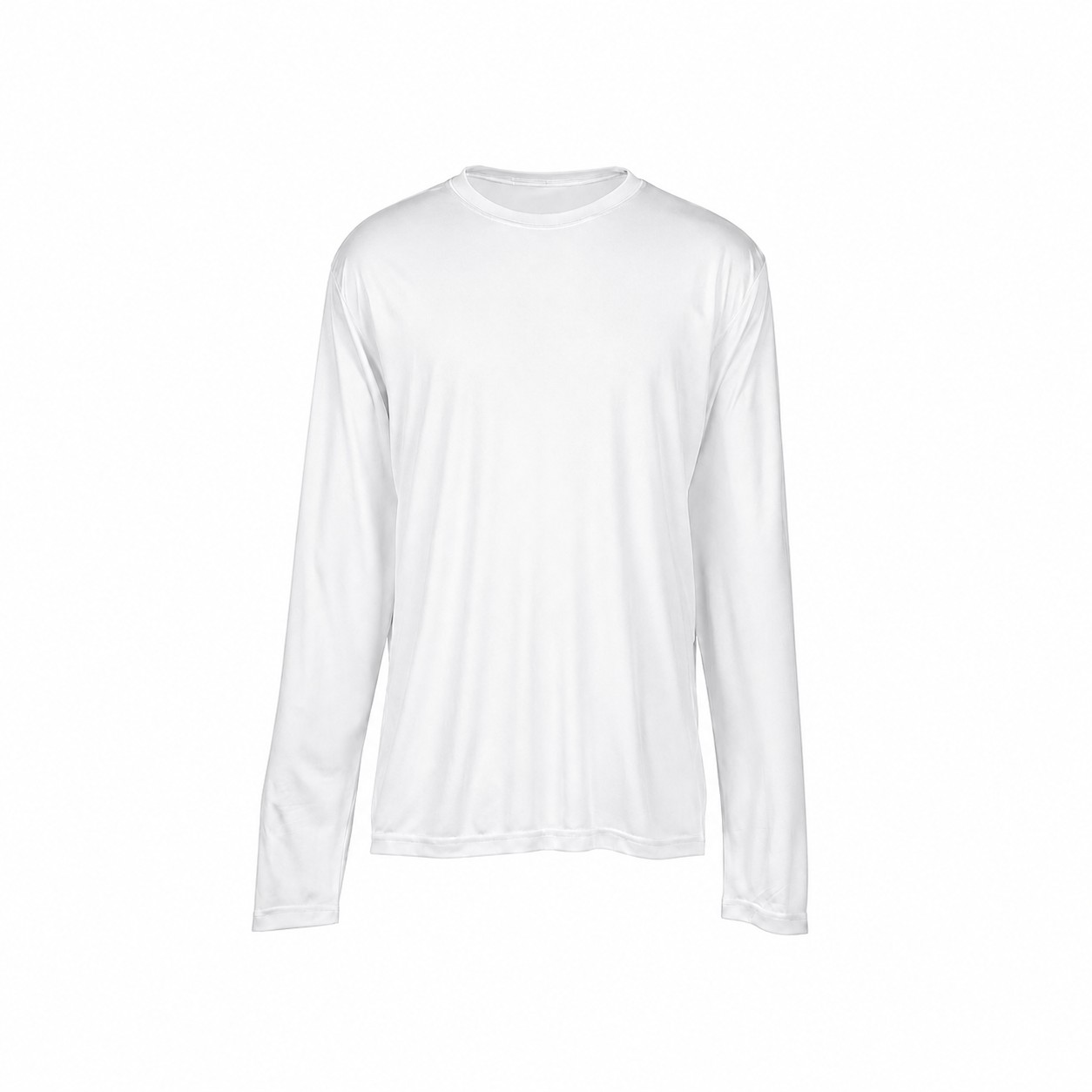 Performance Polyester Long Sleeve Tee — White