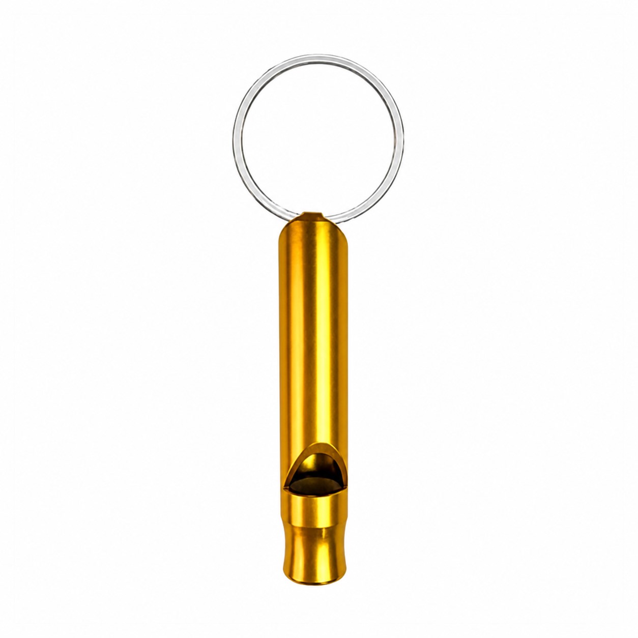 Key Ring Aluminum Signal Whistle — Gold