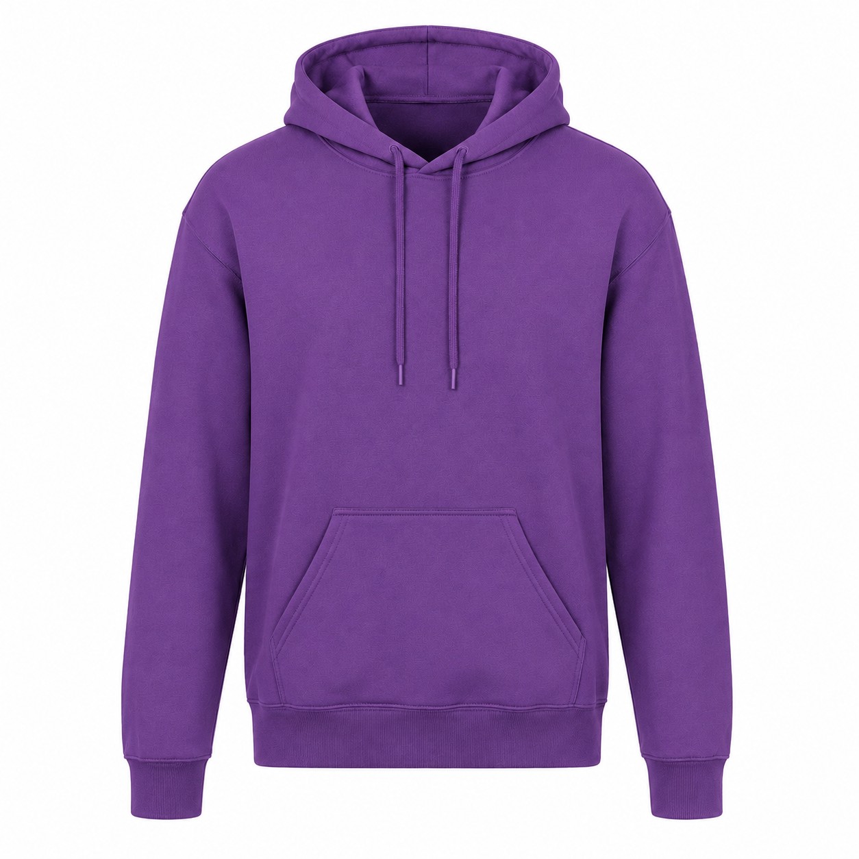 Cotton Polyester Fleece Pullover Hoodie — Purple