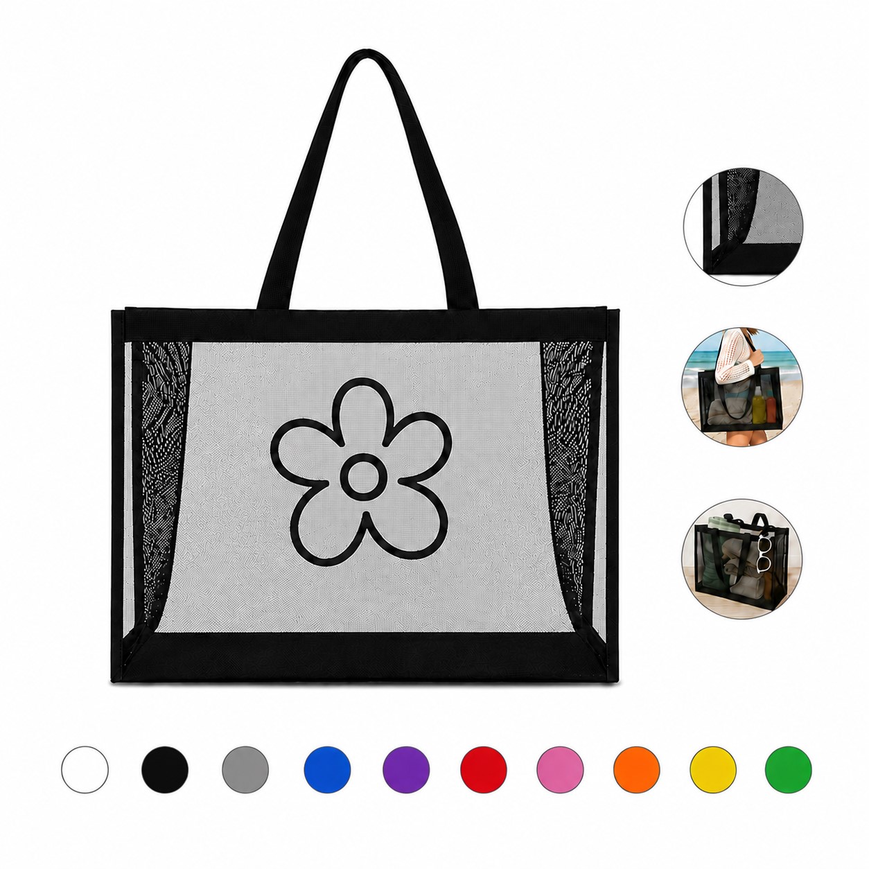 Oversized Nylon Mesh Shopper Tote