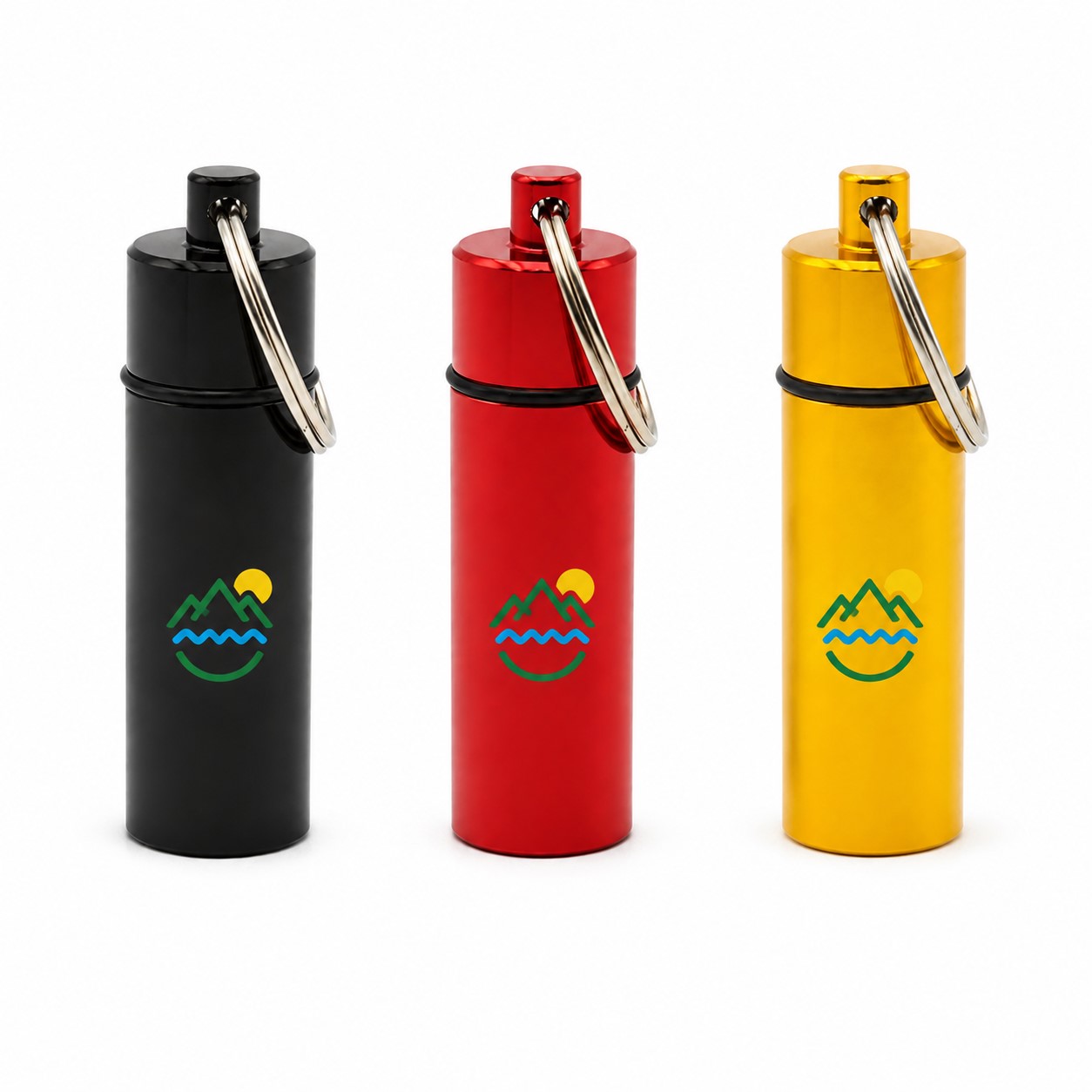 Compact Aluminum Keychain Pill Case