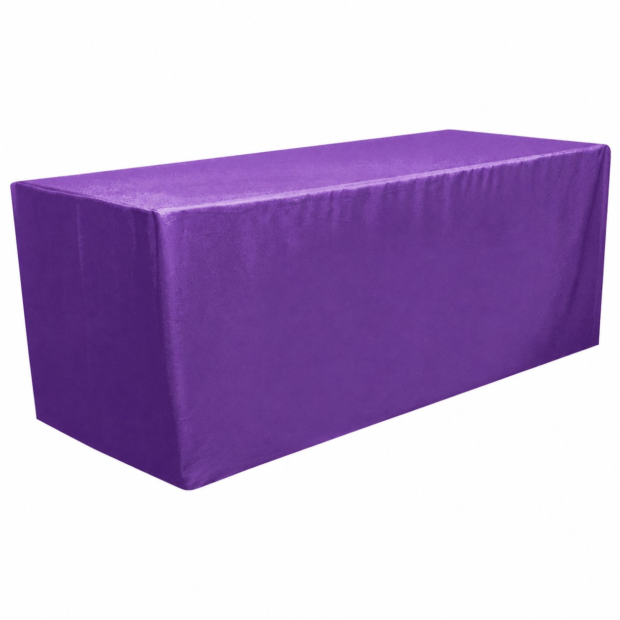 6-Foot Fitted Polyester Table Cover — Purple