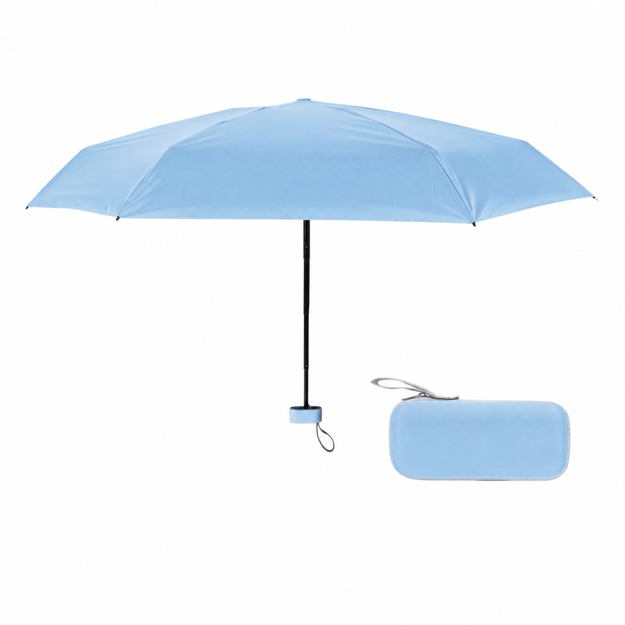 Mini Folding Umbrella With Case — Sky Blue