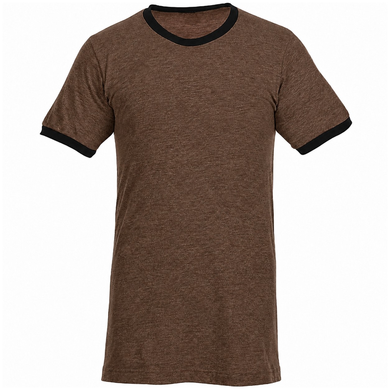Fine Jersey Ringer Cotton Tee — Brown