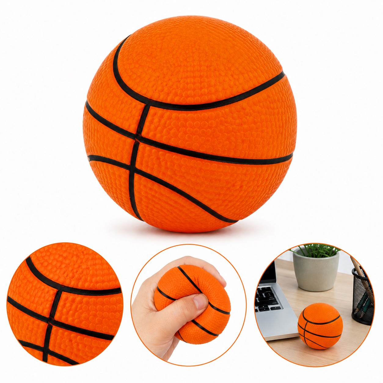 Pebbled Basketball Squeeze Ball