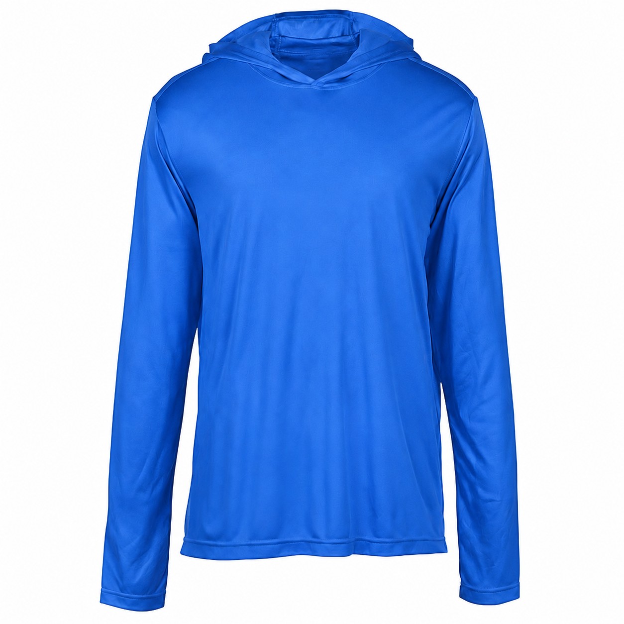 Polyester Hooded Long Sleeve Shirt — Blue