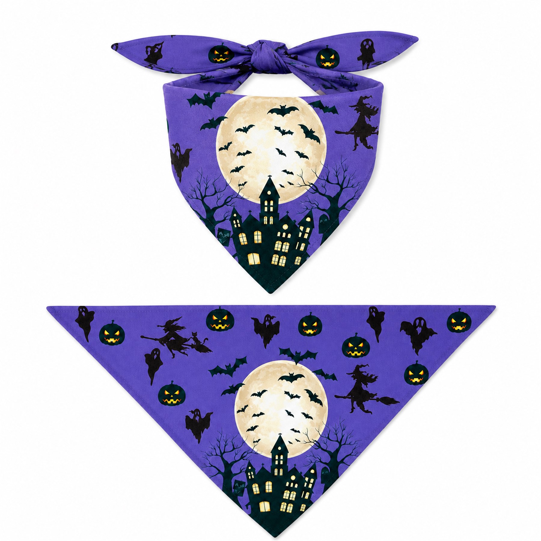 Halloween Cotton Triangle Pet Bandanna