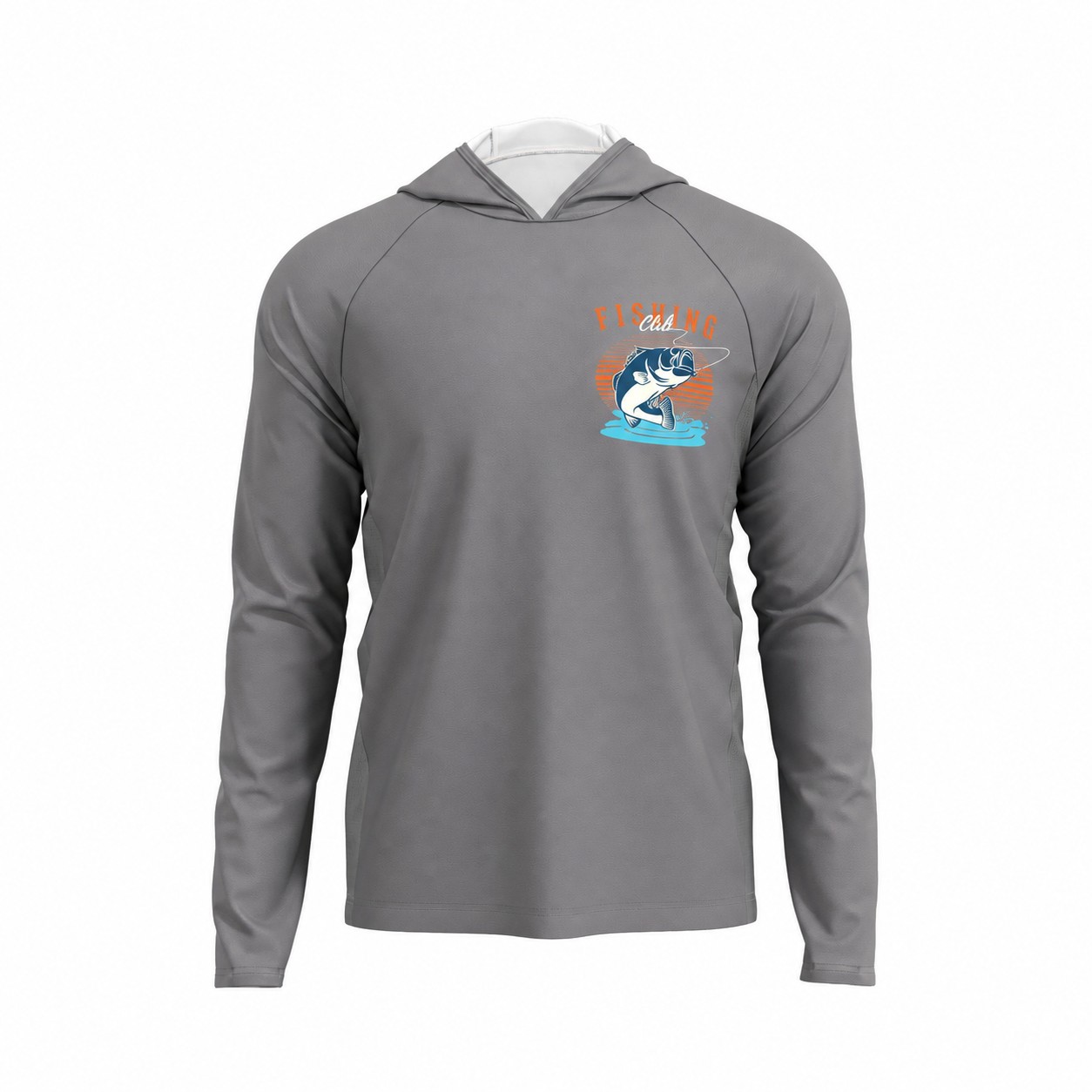 Polyester Mesh Fabric Hoodie — Gray