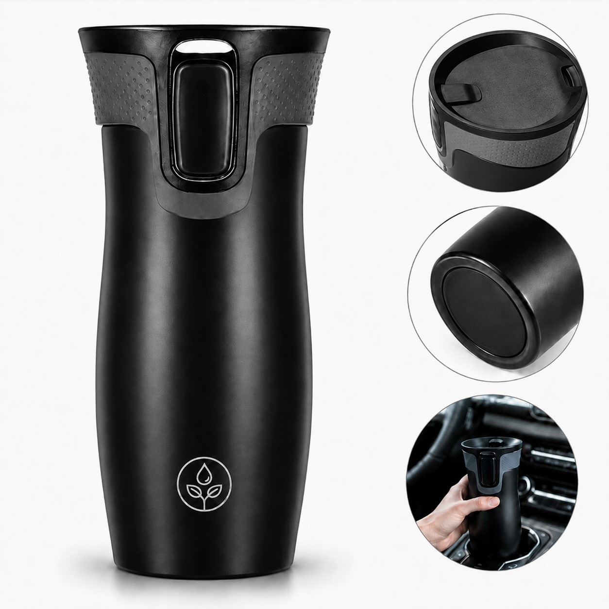 Push Button Stainless Steel Thermal Mug