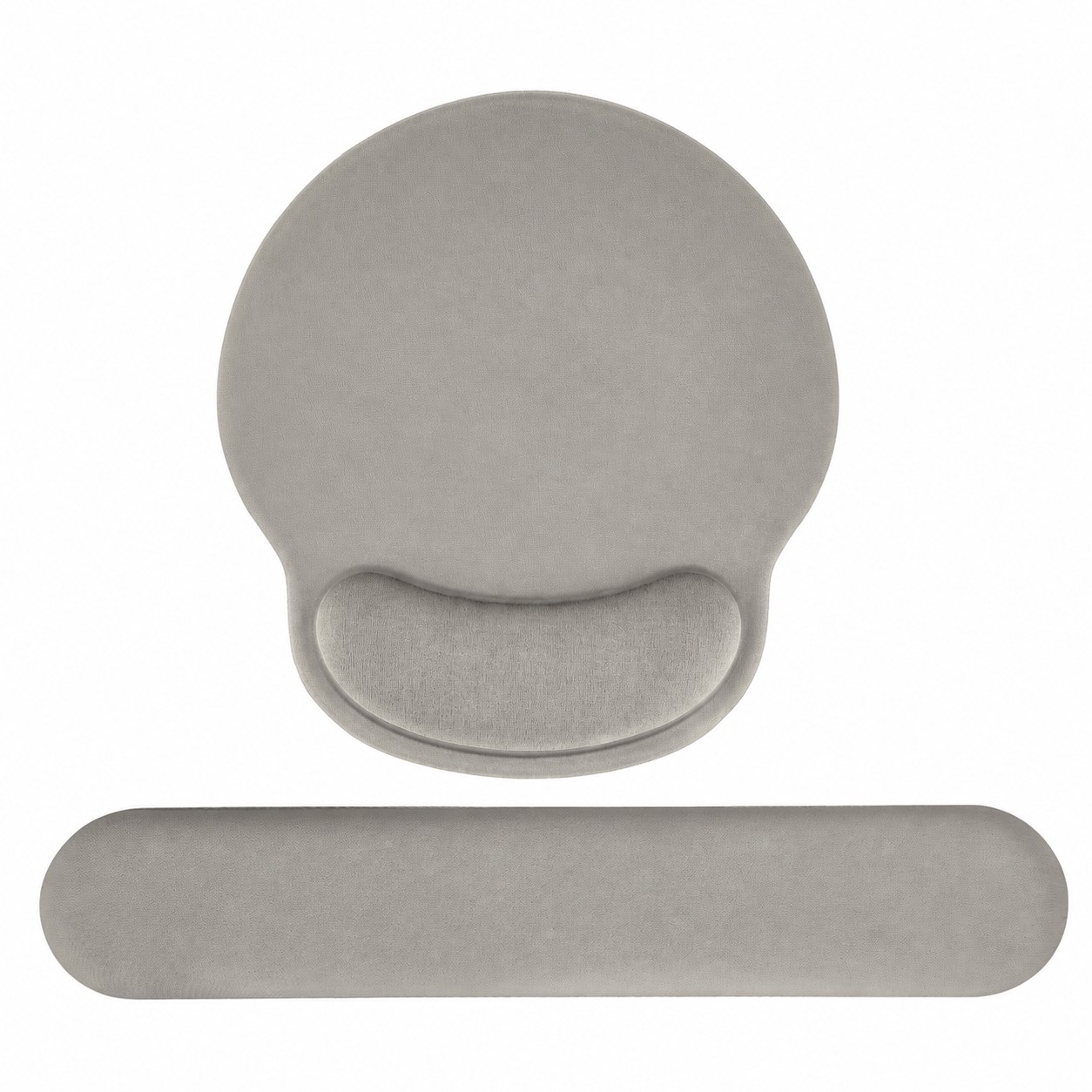 Ergonomic Mouse Pad Wrist Rest Set — Nickel Silver