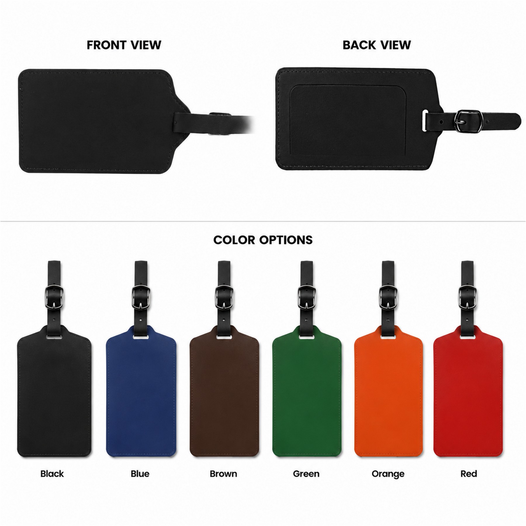 PU Leather Flip Luggage Tag