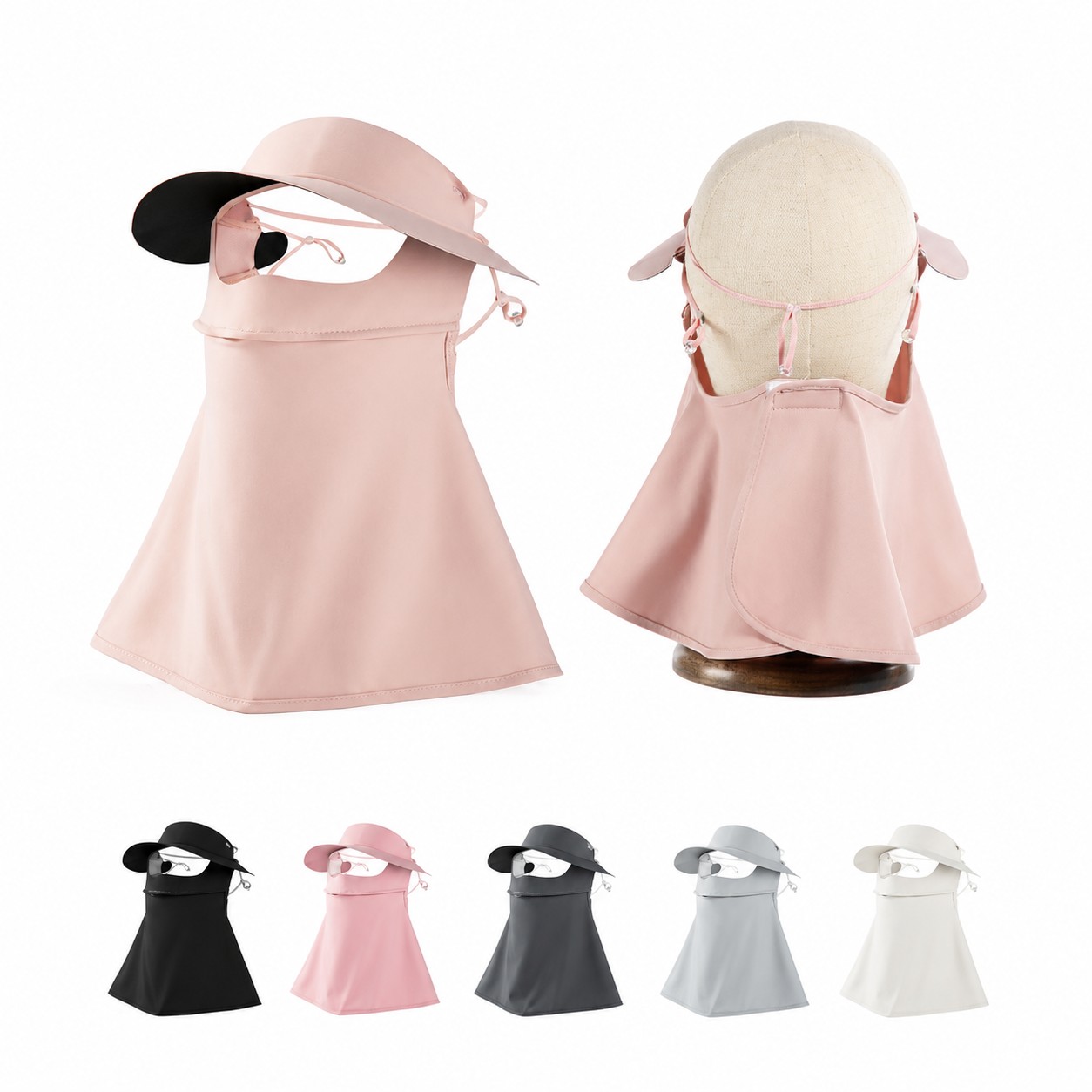 Polyester Mask Drape Sun Hat