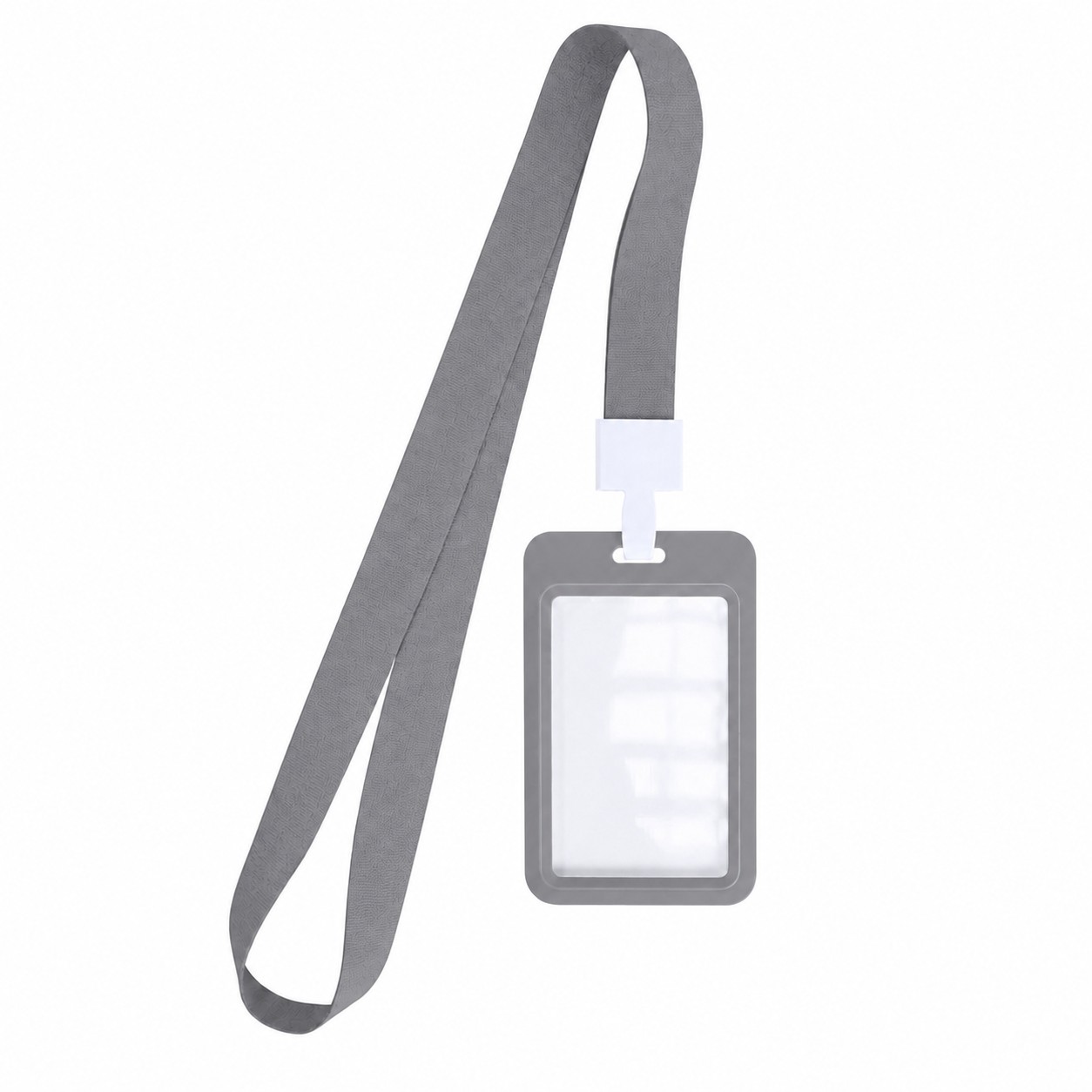 Vertical Sliding Badge Holder Lanyard — Gray
