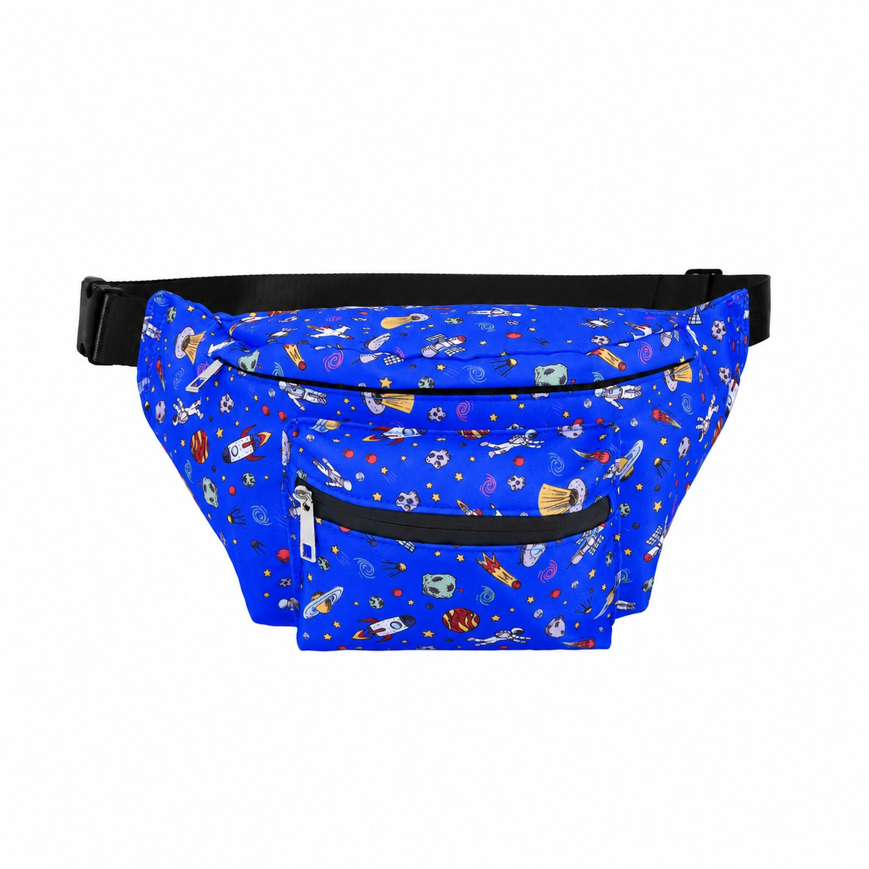 290T Polyester Zippered Fanny Pack — Royal Blue