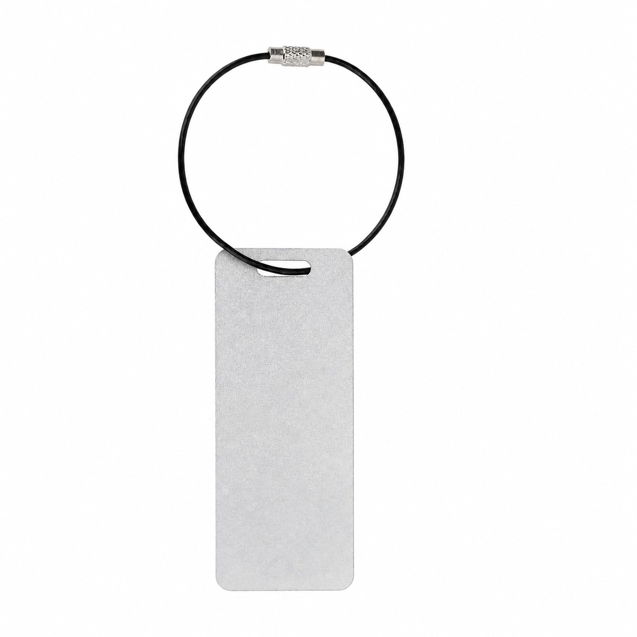Slim Aluminum Travel Tag With Cable — Silver