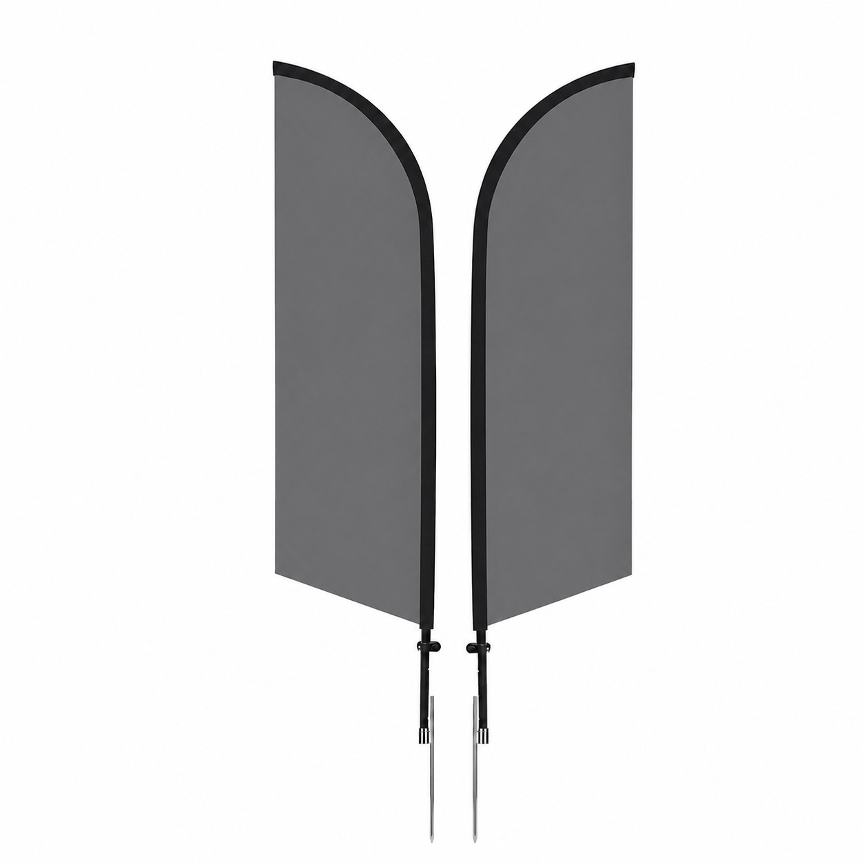 11' Spike Feather Flag Kit — Gray