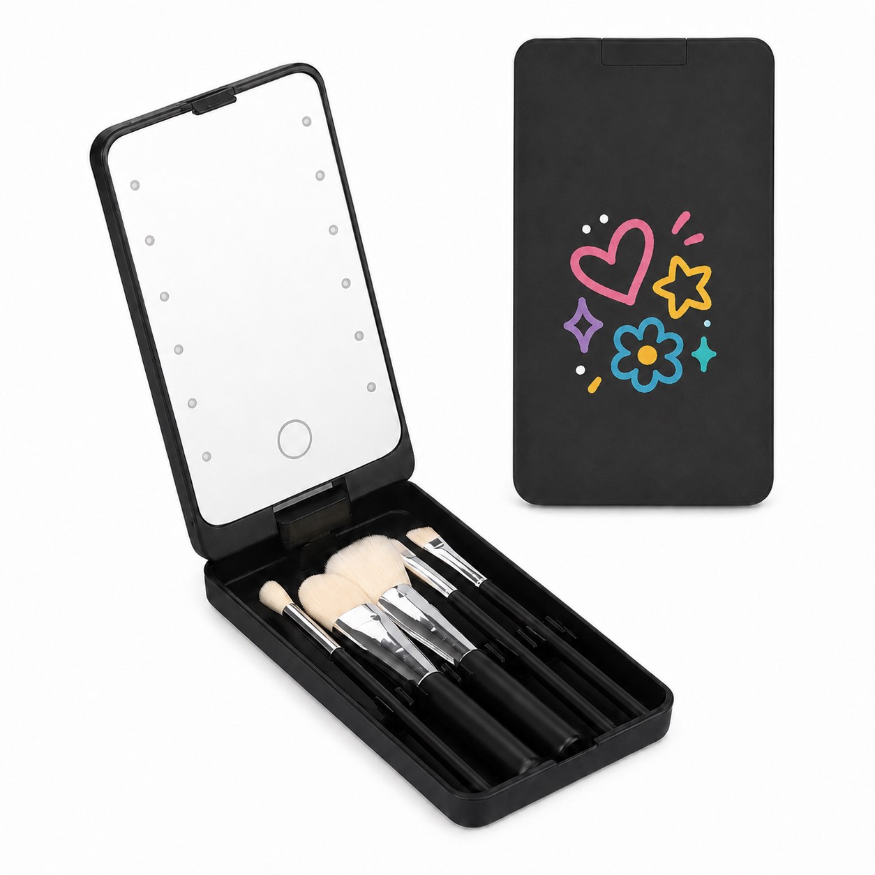 Swivel LED Beauty Mirror With Brush Kit