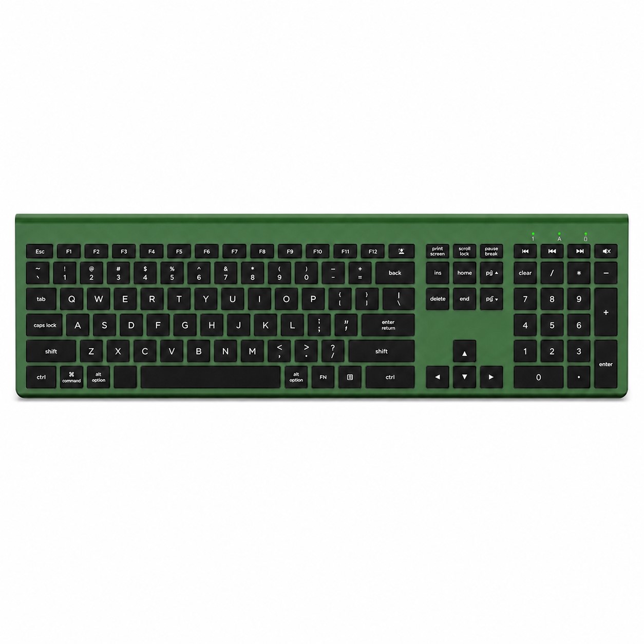 Full Size Rechargeable Wireless Keyboard — Green
