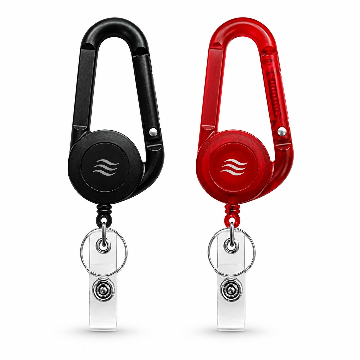 Plastic Carabiner Retractable Badge And Key Reel