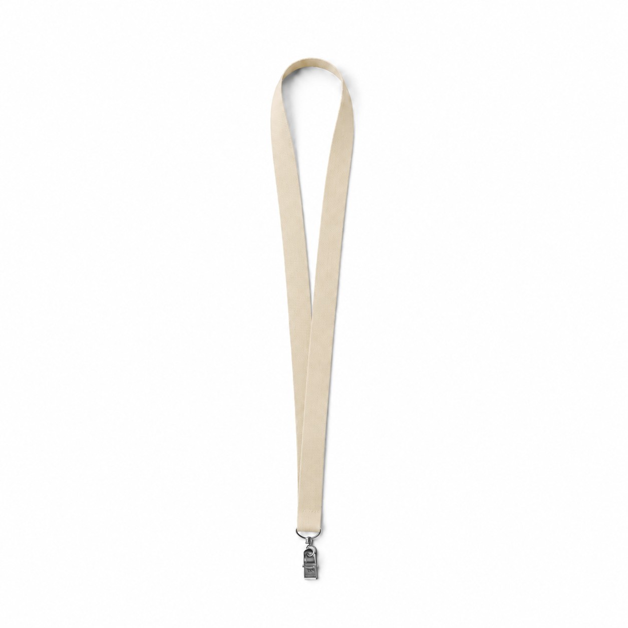 Polyester Bulldog Clip Badge Lanyard — Natural Beige