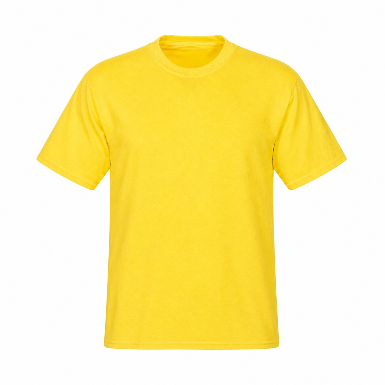 Cotton Polyester Uniform Crewneck Tee — Yellow