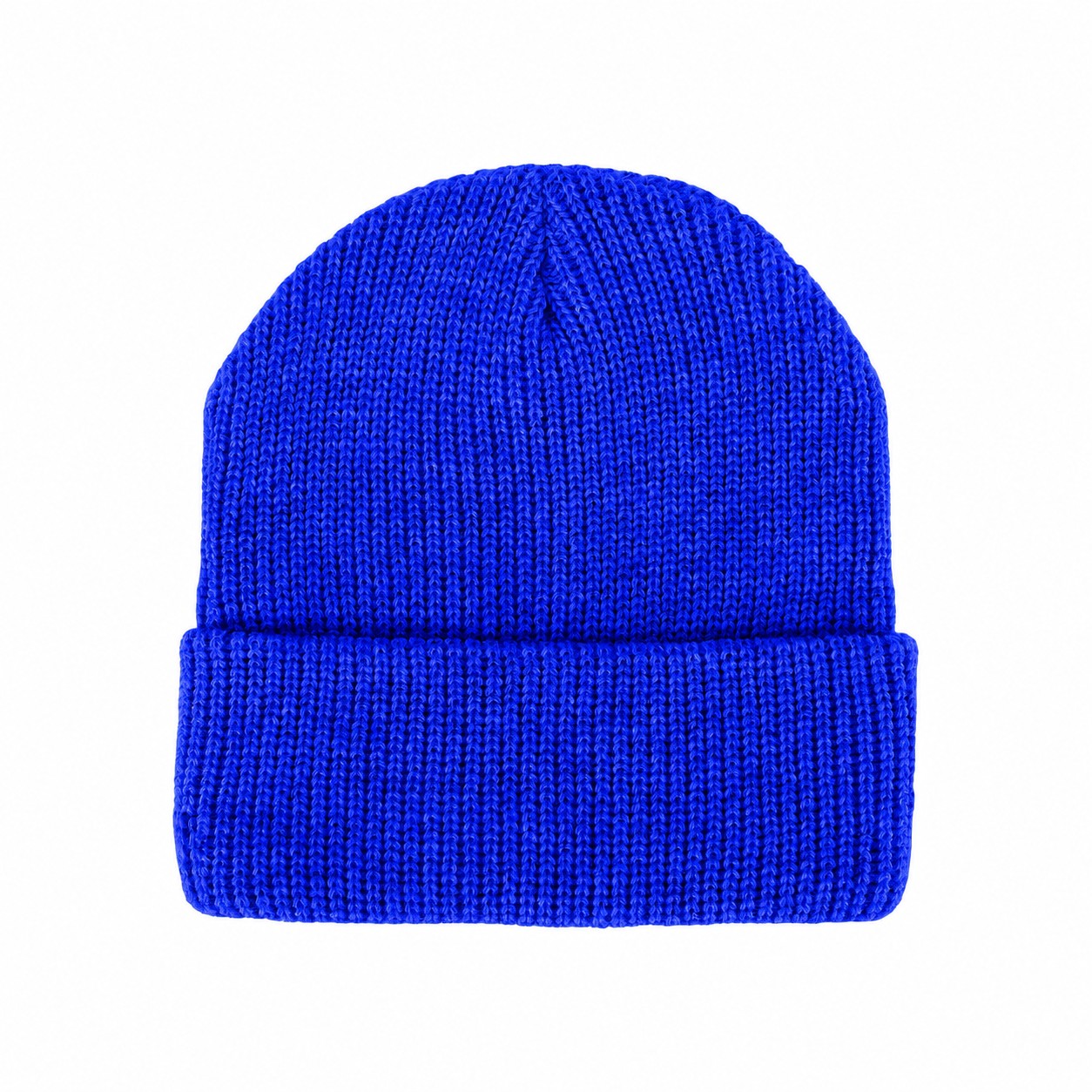 Acrylic Cuffed Patch Beanie — Royal Blue
