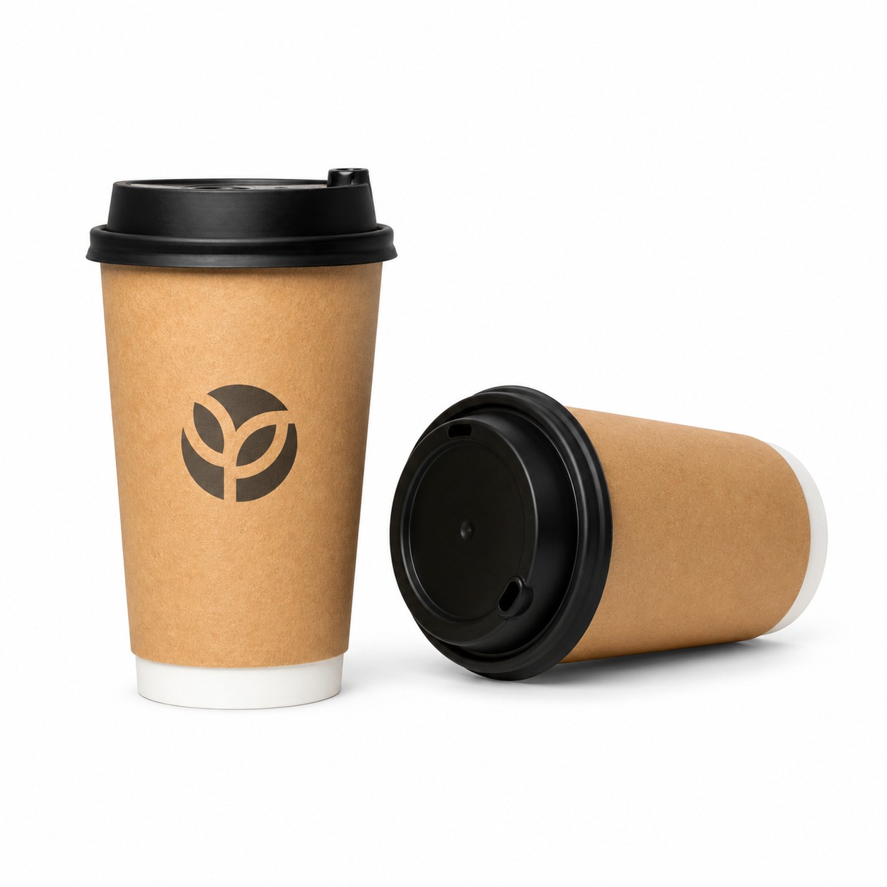Lidded 8 Oz Double Wall Paper Coffee Cup