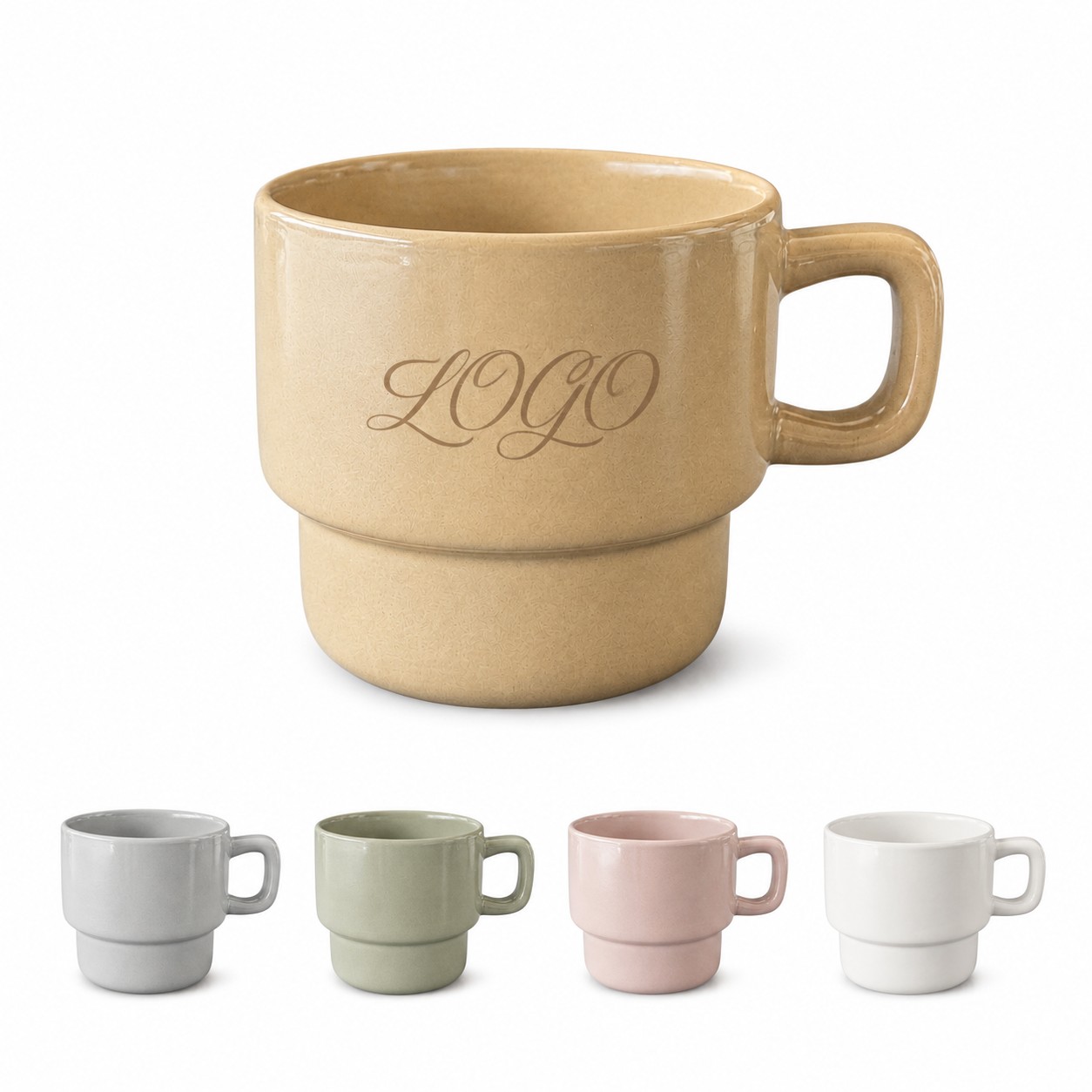 Stackable 10 Oz Ceramic Coffee Mug