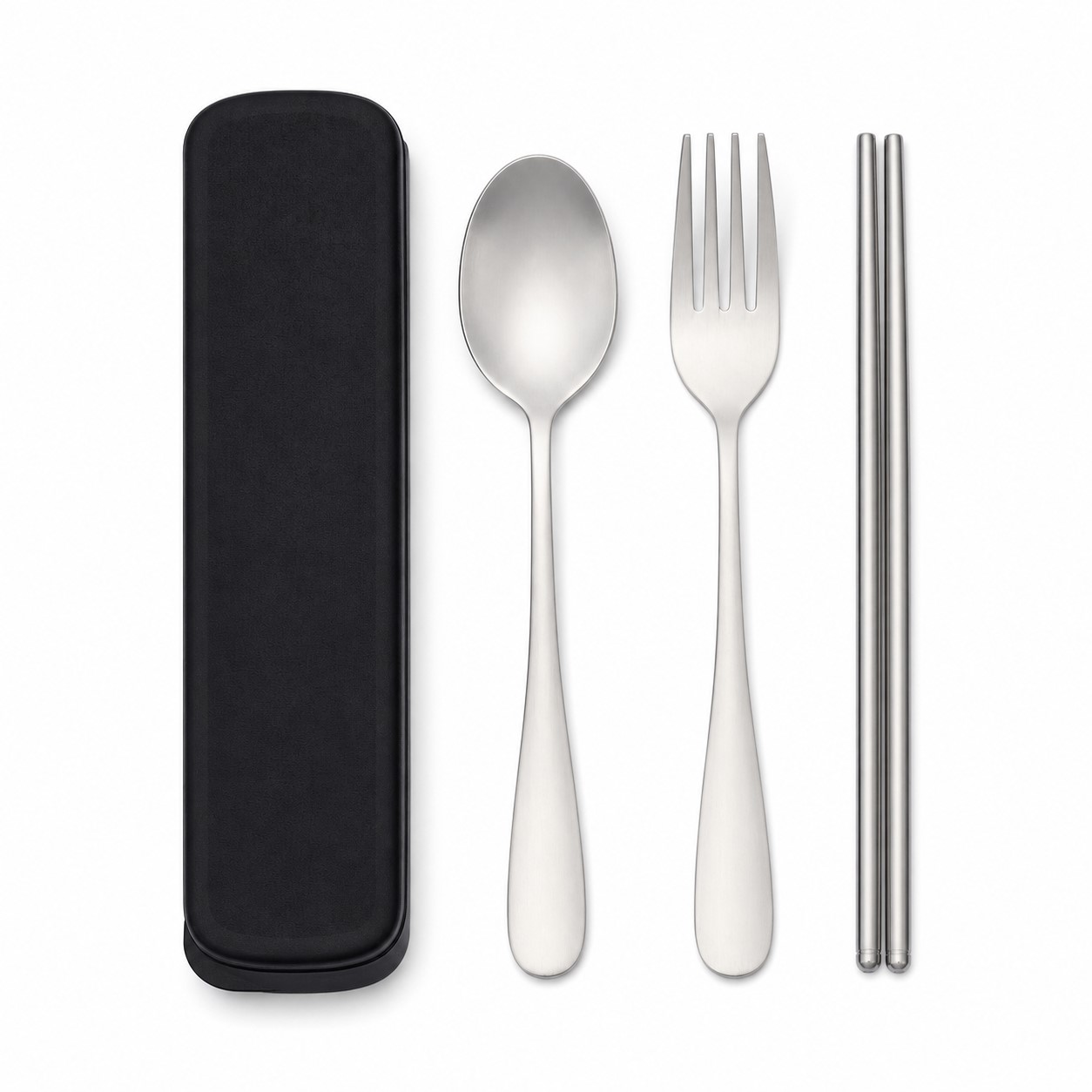 SUS 304 Flatware Set With Wheat Straw Case — view 2