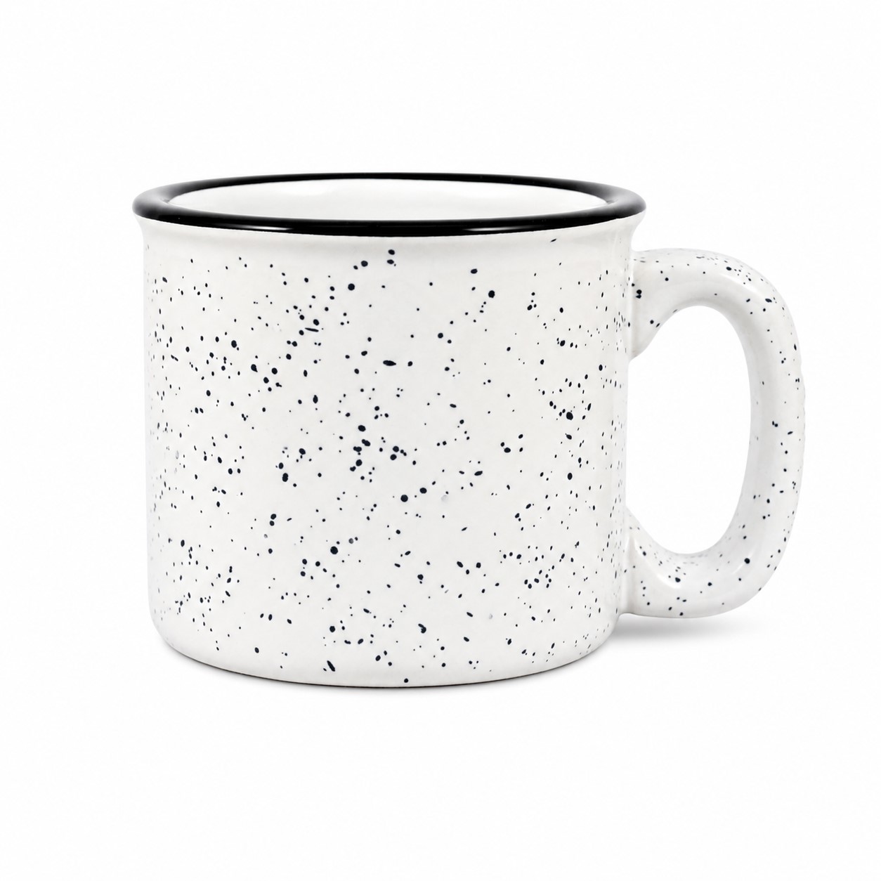 Black Rim Speckled Ceramic Camp Mug — view 2