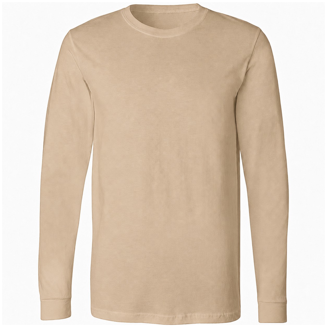 Men's Combed Cotton Long Sleeve Shirt — Tan Beige