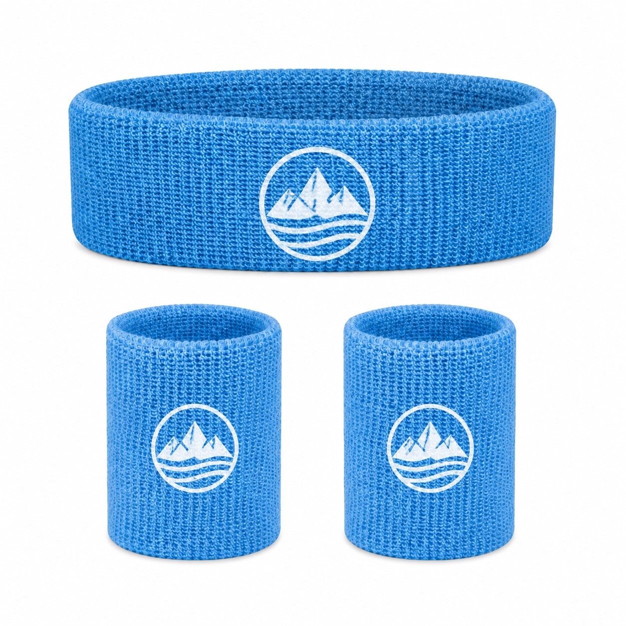 Cotton Blend Three Piece Sweatband Set