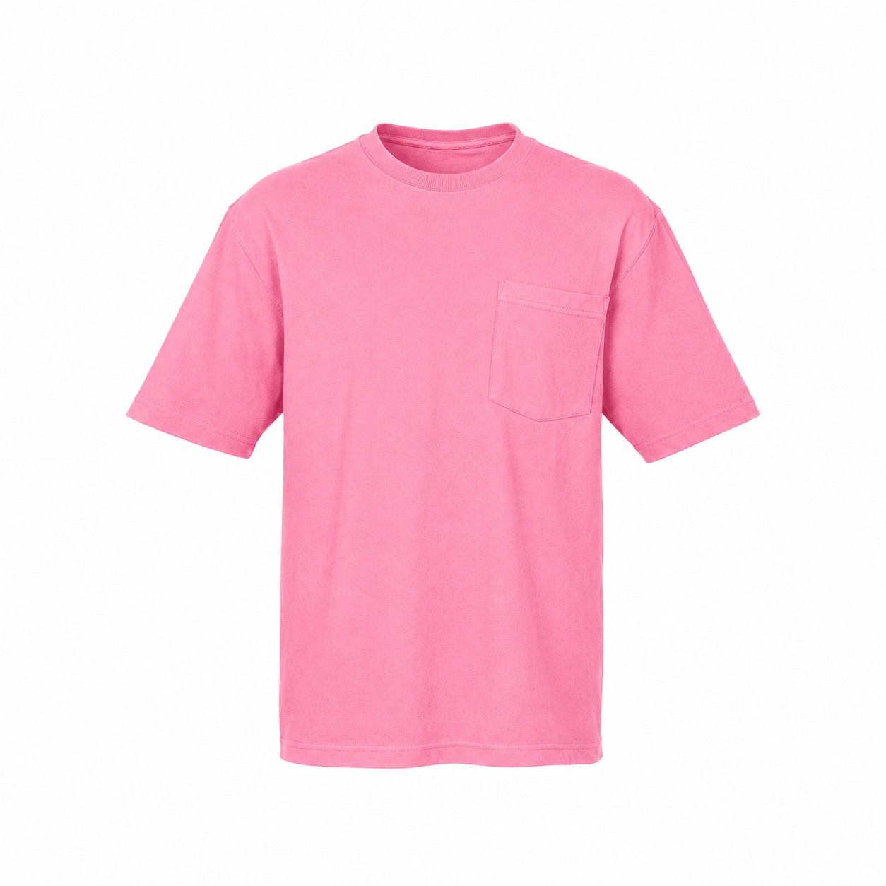Workwear Cotton Pocket T Shirt — Pink