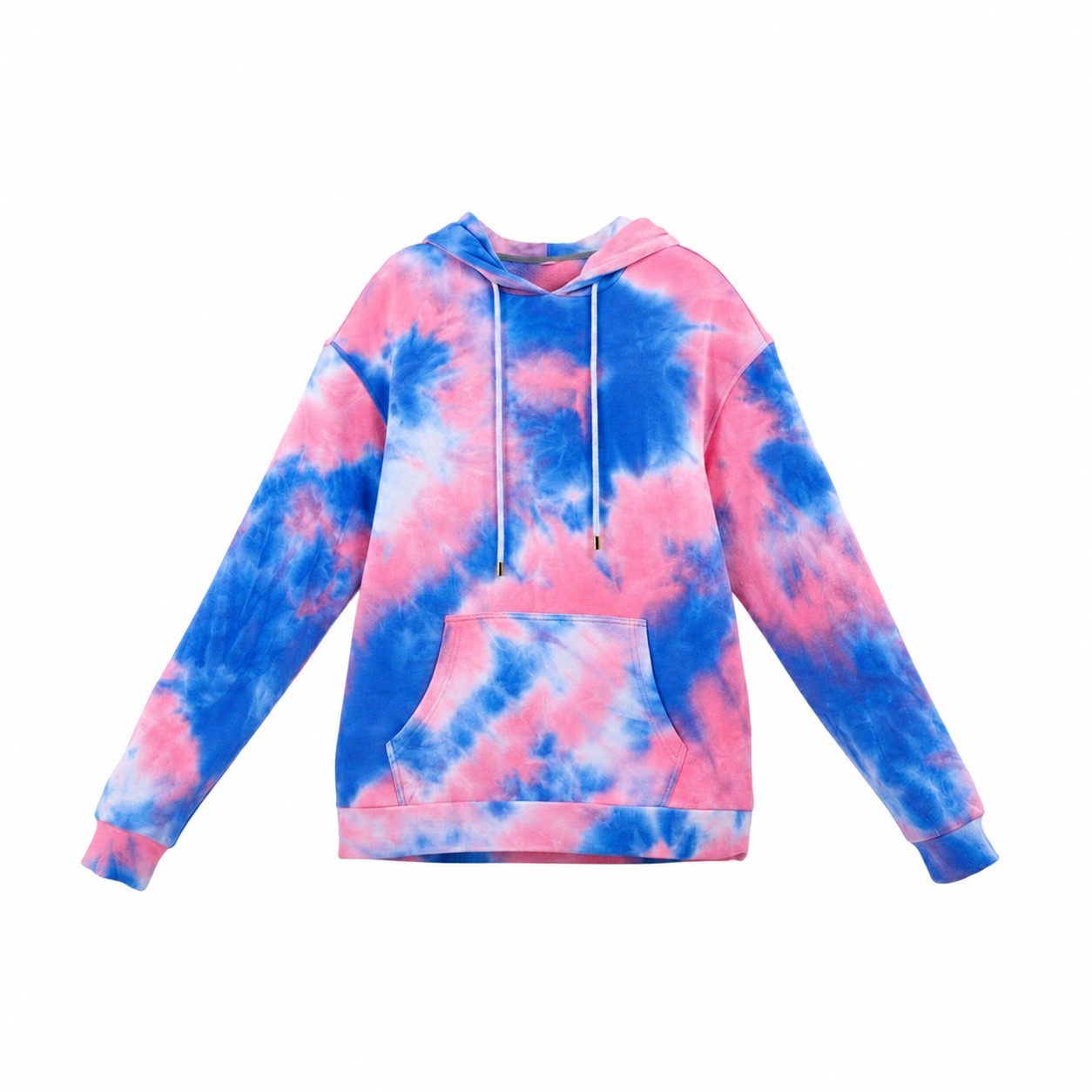 Classic Unisex Tie-Dyed Pullover Hoodie — Pink/Blue