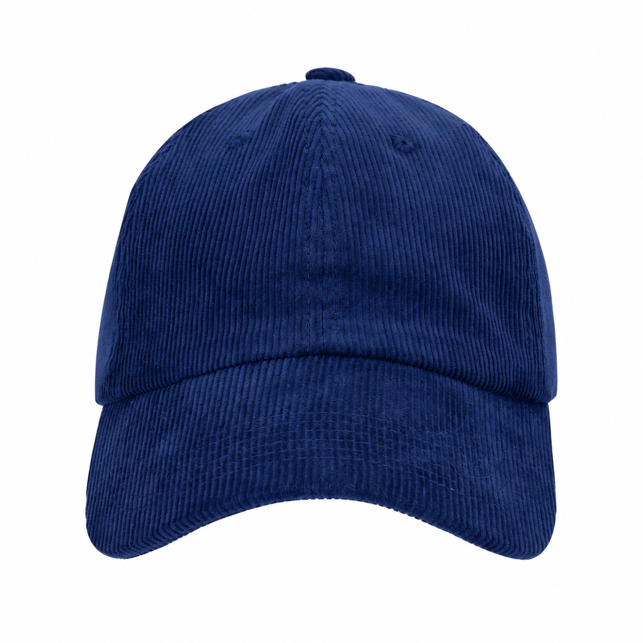 Corduroy Six Panel Crown Cap — Navy Blue