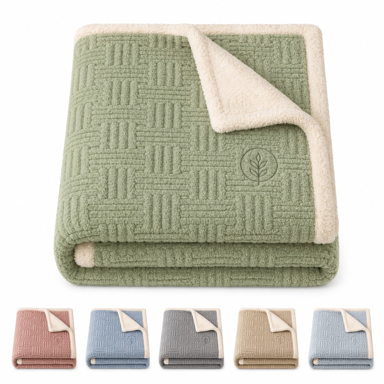 Textured Double Layer Fleece Throw Blanket