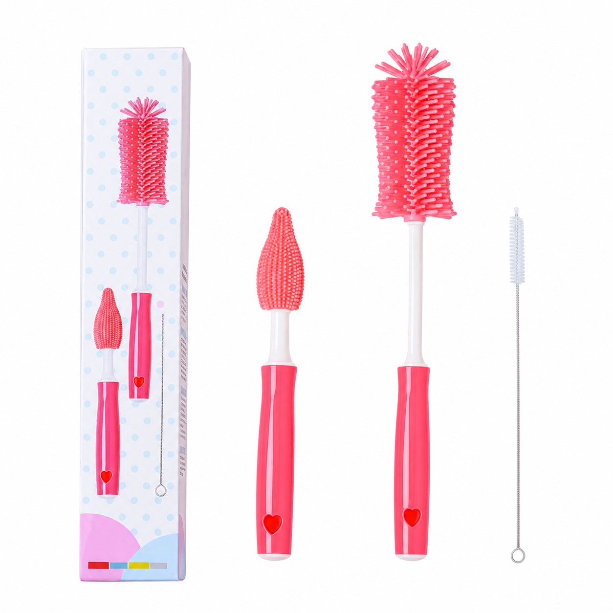 Three Piece Silicone Bottle Cleaning Brush Set — view 2