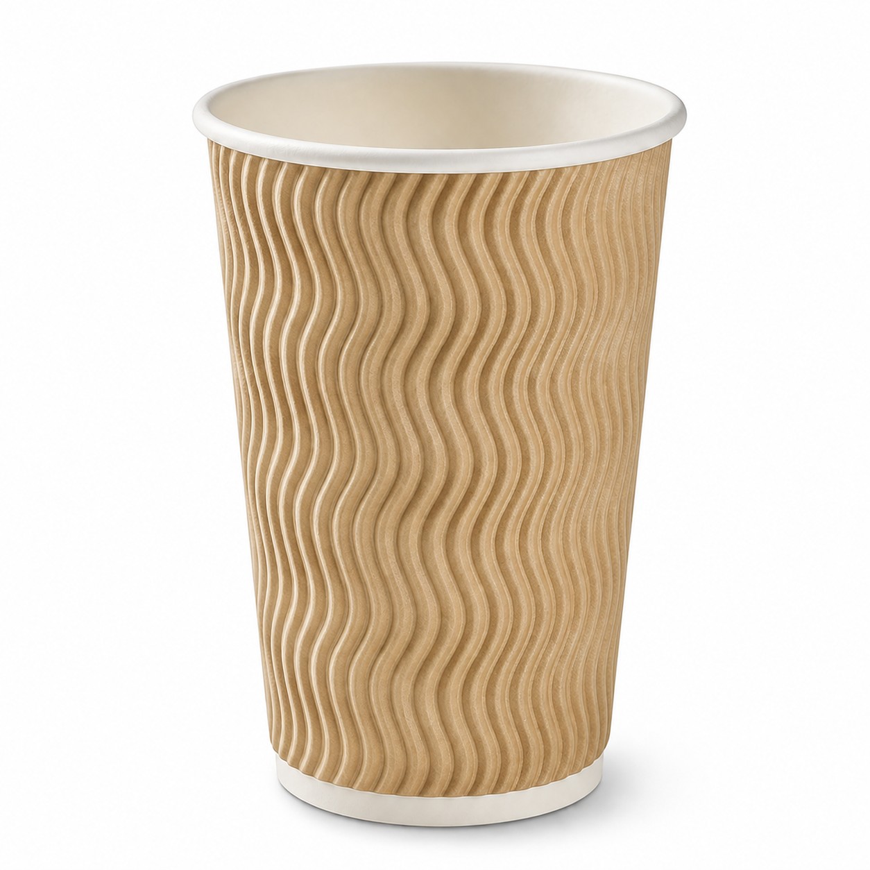 Insulated Ripple Paper Drink Cup — Natural Beige